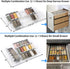 Clear Acrylic Spice Drawer Organizer, 4 Tier- 2 Set Expandable From 13" to 26" Seasoning Jars Drawers Insert, Kitchen Spice Rack Tray for Drawer/C...