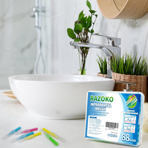 RAZOKO Interdental Brush, Toothpick Flossing Head,Easy Use Tooth Cleaning Tool (176 Count)(2mm/2.3mm/2.5mm/3mm)...