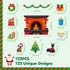 122 PCS Christmas Bulletin Board Decor, Happy Winter Holiday Cutouts Fireplace Stocking Candle Wreath Cutout Thick Cardboard Cutting Set for Class...