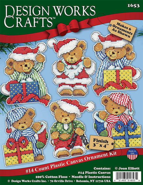 Design Works Counted Cross Stitch Kit 6 Ornaments - Little Bears...