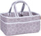Circles Gray Storage Caddy - Circles Body, Handles and Lining, Solid Trim, Gray and White, Two Handles, 12 in x 6 in x 8 in...