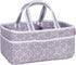 Circles Gray Storage Caddy - Circles Body, Handles and Lining, Solid Trim, Gray and White, Two Handles, 12 in x 6 in x 8 in...