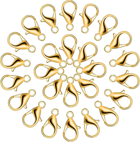 Syhood 100 Pcs Lobster Claw Clasp 0.91x0.47 Inch Large Lobster Claw Clasp Necklace Bracelet Fastener Hook DIY Jewelry Finding(2.3 x 1.3 Cm/ 0.91 x...