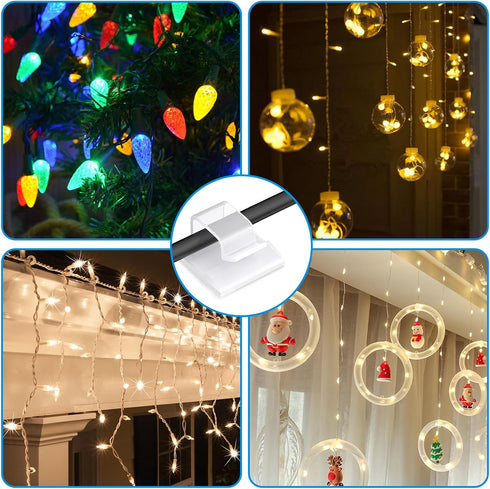 60 Pcs Small Clear Adhesive Cable Clips for Cord Management Under Desk Nightstand Phone PC Charger Plug Speaker Cord Holder Keeper Hook Wall Wire ...