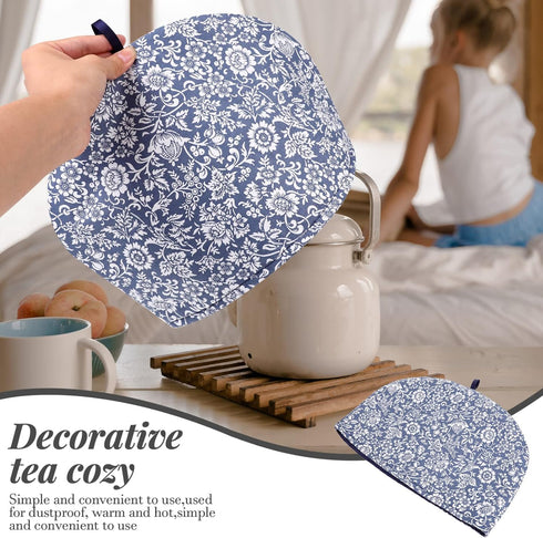 Healvian Tea Warmer Tea Cozy Teapot Cover Decorative Teapot Protector Teapot Warmer Insulation Tea Cozy Floral Cotton Polyester Wadding Cover Tea ...
