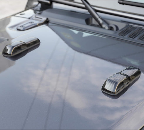 CheroCar JL Engine Hood Hinge Cover Decoration Cover Stickers Rec Exterior Accessories for Jeep Wrangler JL & Jeep Gladiator JT 2018-2025(Carbon F...