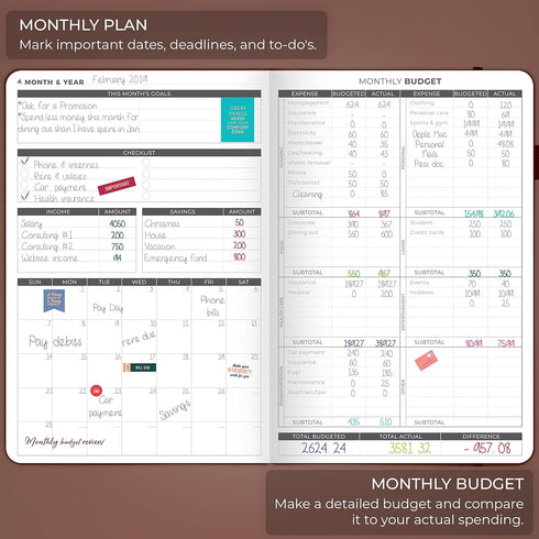 Clever Fox Budget Planner - Expense Tracker Notebook. Monthly Budgeting Organizer, Finance Logbook & Accounts Book, Bill Tracker, A5 (Brown)...