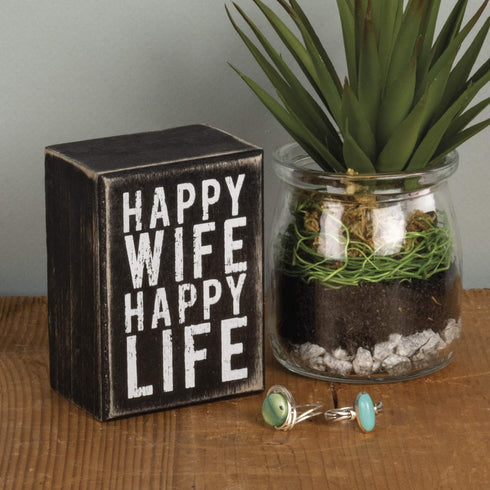 Primitives by Kathy Classic Box Sign, 2.50" x 3.50",Black/White...