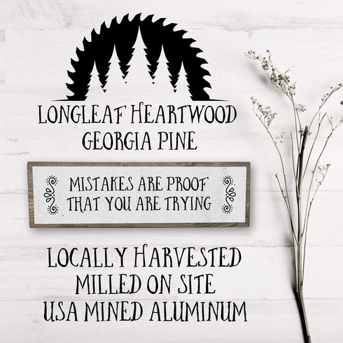 Motivation Wood Signs (Medium - Wood And Metal, Mistakes Are Proof That You Are Trying)...