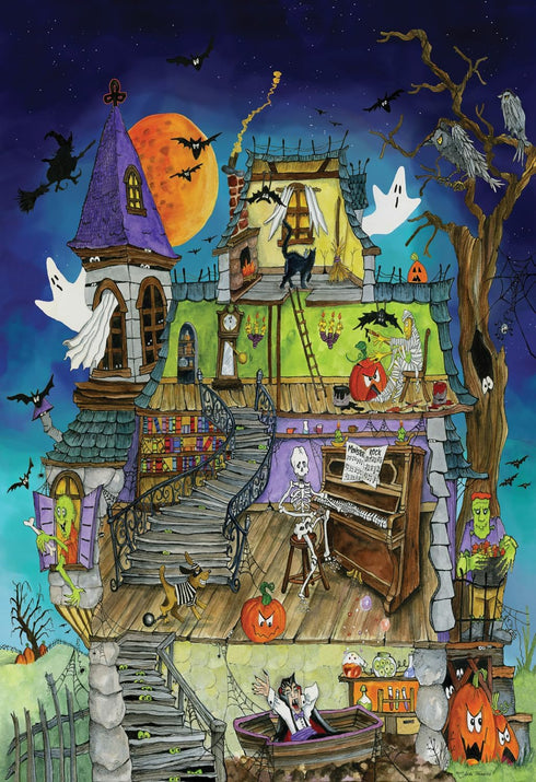 Spooky Halloween Jigsaw Puzzle 100 Piece by Vermont Christmas Company - 19"x13" - Large Pieces, Perfect for Kids & Seniors...