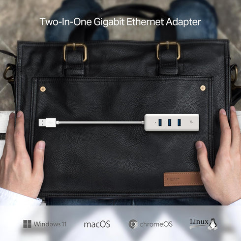 TP-Link 3-Port USB 3.0 Portable USB Network Adapter...