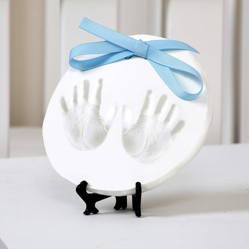 Nuby Baby Keepsake Ornament Hand & Footprint Clay Casting Kit with Easel Plus Blue & Pink Ribbons for Newborn Girls & Boys...