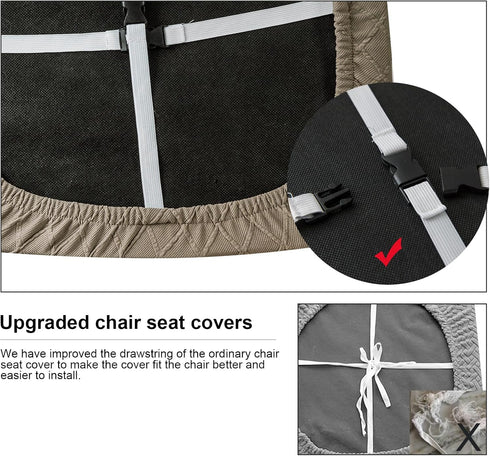 Genina Waterproof Seat Covers for Dining Room Chairs Covers Dining Chair Cover Kitchen Chair Covers (Taupe, 4 Pcs)...