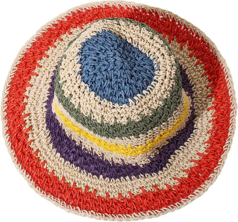 Sun Hat Womens Summer Packable Bucket Hats Boho Beach Straw for Women UV Protection Cute Foldable Cap for Ladies Girls...