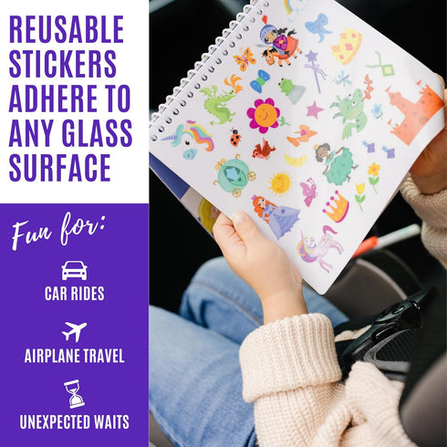 Kids Travel Educational Activity Book with Washable Markers - Car and Airplane Activities, Learning Toys for Toddlers- Search and Find, Reusable S...