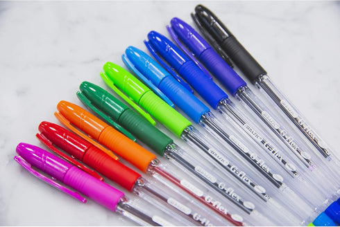 BAZIC G-Flex Black Oil-Gel Ink Pen w/ Cushion Grip (4/Pack)...