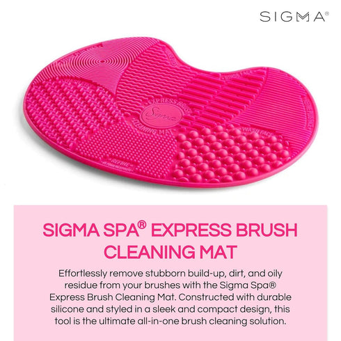 Sigma Beauty Makeup Brush Cleaner Mat – Sigma Spa Express Silicone Makeup Brush Cleaning Mat with Suction Cups for Cleaning Makeup Brushes, Compac...