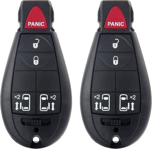 ECCPP Uncut Keyless Entry Remote Key Fob for Dodge Magnum for Jeep Commander for Chrysler M3N5WY783X (Pack of 2)...