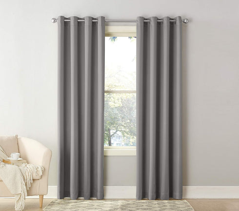 Sun Zero Becca Energy Efficient Grommet Curtain Panel, 40" x 95", Gray...