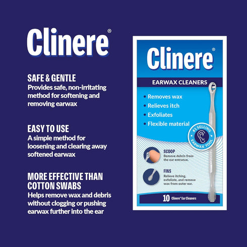 Clinere Ear Cleaners, Gentle Canal Cleaning and Ear Wax Removal Tool, Itch Relief, Exfoliates, 36 Count...