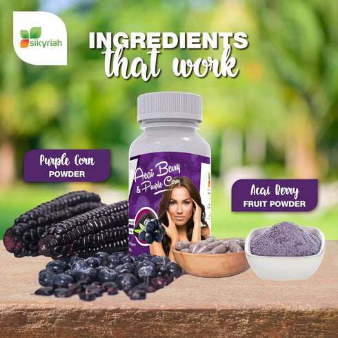 Acai with Purple Corn Capsules l 1000mg per Serving High Antioxidant Source Pills l Inmune Support Superfood l (100 count)...