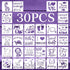 30 Pieces Baby Shower Stencils for Painting, 5 Inch Cute Onesie Stencil Reusable Mixed Phrase Painting Stencils, Small Animals Template for Painti...