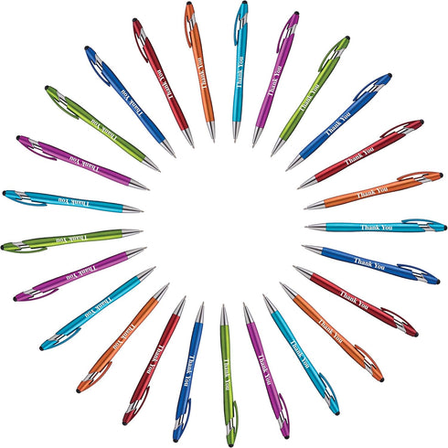 "Thank You" Gift Stylus Pens For All TouchScreen Devices - 2 in 1 Combo Pen for Events, Parties, Employee Appreciation & More (25 Pack)......