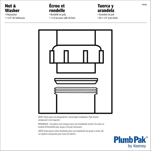 Plumb Pak PP956 Wing Nut Slip Joint 1 1/4-inch Washer, White...