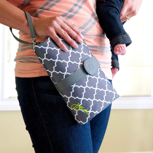 JJ Cole Diaper Changing Clutch, Stone Arbor...