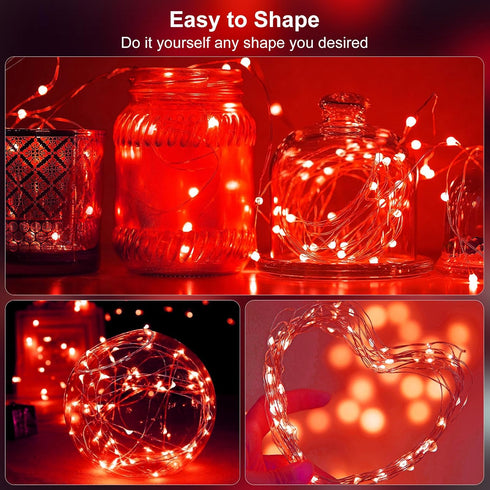 2 Pack Fairy Lights Battery Operated 200 LED 66Ft Silver Wire Starry String Lights Auto Timer 8 Modes Waterproof Mini String Lights for Outdoor In...