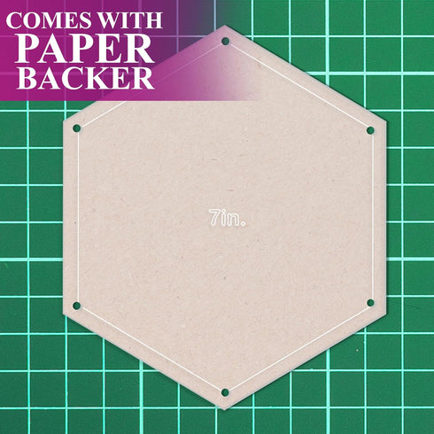 Hexagon Quilting Template Set - 7" with 1/4" Seam Allowance - Durable Acrylic Templates for Quilting, Patchwork, Crafting, & Sewing Projects - Cle...