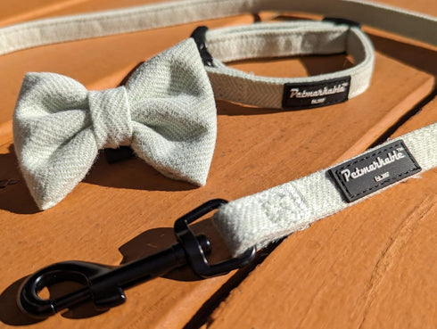 Dog Collar with Bow Tie and Tangle-Free Dog Leash Set, Adjustable Soft and Comfy, Perfect for Playful Pups (Extra Small, Pink) (Set of 3)...