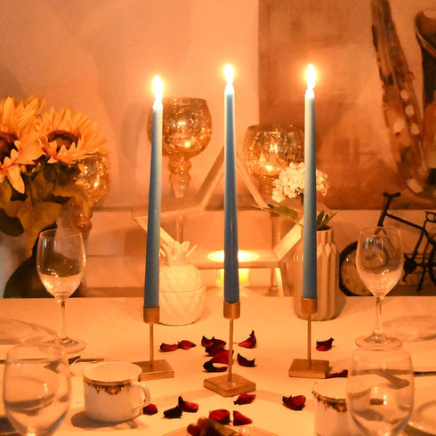 Zest Candle 12-Piece Taper Candles, 12-Inch, Light Blue...