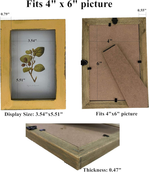 4x6 Inch Rustic Picture Frames - Farmhouse distressed frames 100% Reclaimed Wood Photo Frames for Tabletop or Wall Mounting - Vertical & Horizonta...