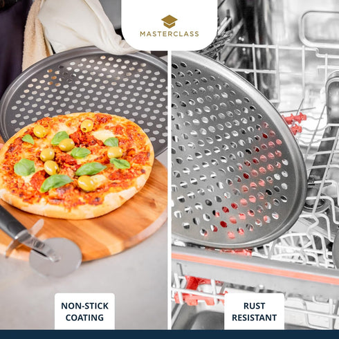 Master Class KCMCHB14 Perforated Pizza Tray, Grey, 32cm...