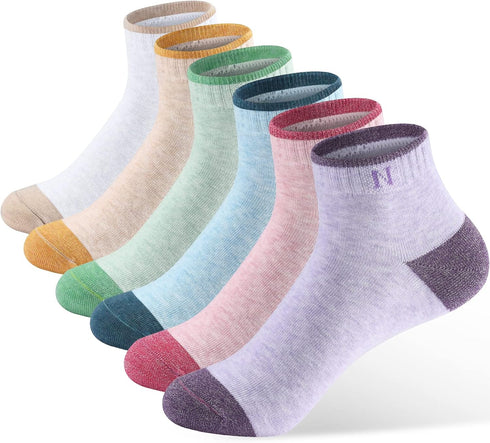 Pack of 6 Women Ankle Athletic Socks Cotton Socks Girls Socks Hiking Socks Soft and Comfortable,Breathable...
