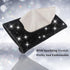 Car Sun Visor Tissue Box Holder,Dermasy Hanging Car Sparkly Crystal PU Leather Napkin Case Holder Bling car Accessories for Women and Ladies (Blac...