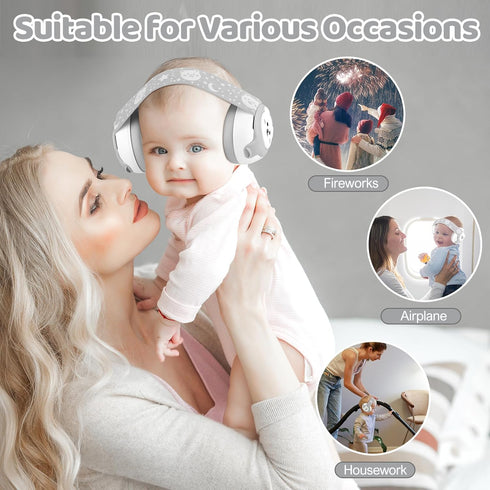 Baby Headphones-Infant Ear Protection for Babies 0-36 Months,Baby Earmuffs with Little Bear Design Noise Cancelling Headphones for Improves Sleep,...