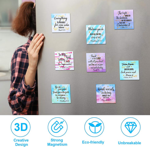 Weewooday 12 Pcs Inspirational Christian Magnets with Bible Verses Refrigerator Motivational Christian Magnets Locker Religious Faithful for Fridg...