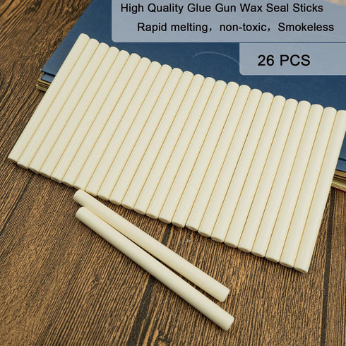 Wax Seal Stick, Ioggtser 26 PCS Mini Glue Gun Wax Seal Stick for Wax Seal Stamp, Sealing Wax Sticks for Wedding Invitations, Cards, Envelopes (Mil...