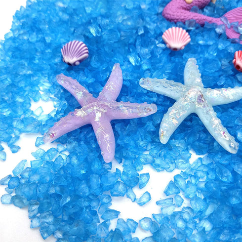 21 Pieces Miniature Garden Accessories, Blue Sand and Miniature Mermaid Dolphin Boat Steamship Figurines Decorations, Micro Beach Ocean Seaside Sc...