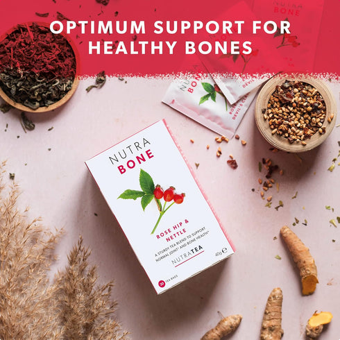 NUTRABONE - Bone Health Tea – Includes Rose Hip, Ginkgo Biloba and Yucca - For Bone Strength and Support - 20 Enveloped Tea Bags - by Nutra Tea - ...