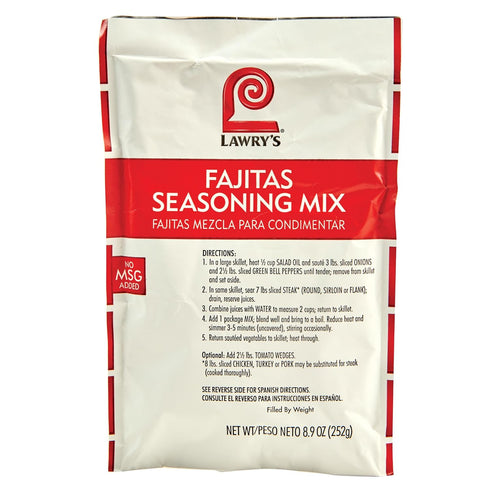 Lawry's Fajitas Seasoning Mix, 8.9 oz - One 8.9 Ounce Packet of Fajita Seasoning Mix to Flavor Steak, Chicken, Rice Jambalaya, Fajitas and More...