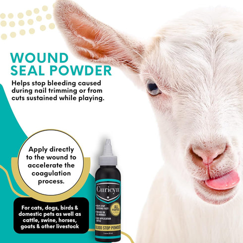 Blood Stop Powder (3 oz) - Quick Stop Bleeding for Dogs, Cats, Pigs, Horses and Pets – Styptic Powder for Dogs Nails and Minor to Severe External ...