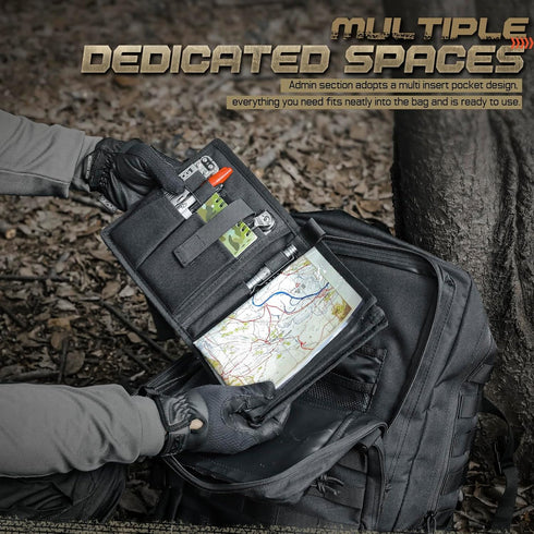 Tactical Map Case Military Map Pouch Holder Army Map Protector Foldable Map Storage Bag Multifunctional for Outdoors or Hiking - 13"x10" Clear Vie...