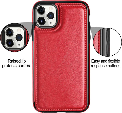 HianDier Wallet Case for iPhone 11 Pro Max Case Slim Protective Case with Credit Card Slot Holder Flip Folio Soft PU Leather Magnetic Closure Cove...