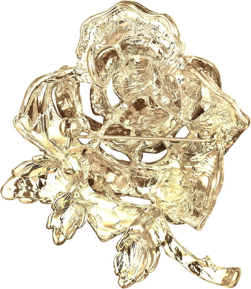 BriLove Women's Austrian Crystal Rhinestones Rose Flower Brooch Pin for Party Prom...