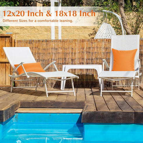 Waterproof Outdoor Throw Pillow Cover, 2 Pack Solid PU Coating Throw Pillow Case UV Protection Garden Cushion Cover for Patio Sofa Couch Balcony 1...