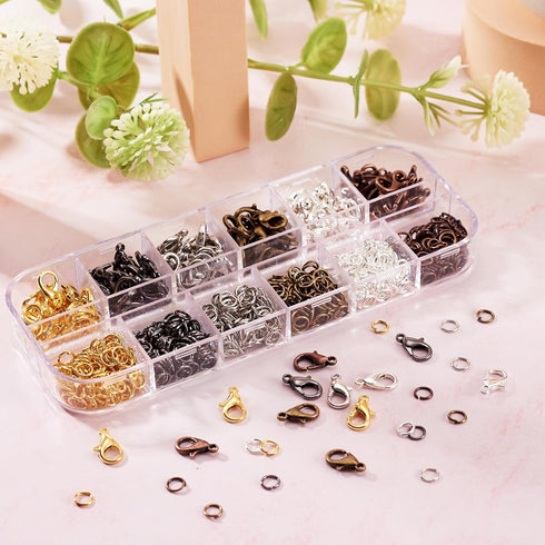Pandahall 6 Colors Jewelry Finding Kits with 5mm Open Jump Rings & 12x6mm Lobster Claw Clasp for DIY Bracelet Necklace Jewelry Making...