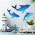 Yaomiao 3 Pieces Metal Dolphin Wall Decor Beach Coastal Hanging Decorations Ocean Nautical Tropical Beach Themed Metal Wall Art for Home Bedroom P...